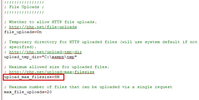 edit file php.ini