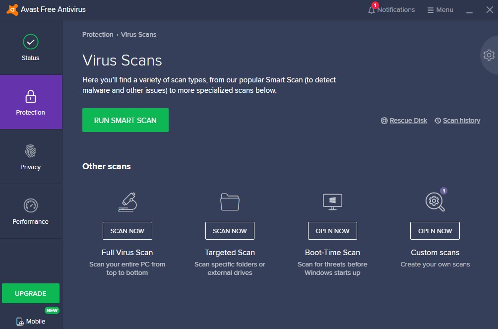 avast free antivirus review virus scans