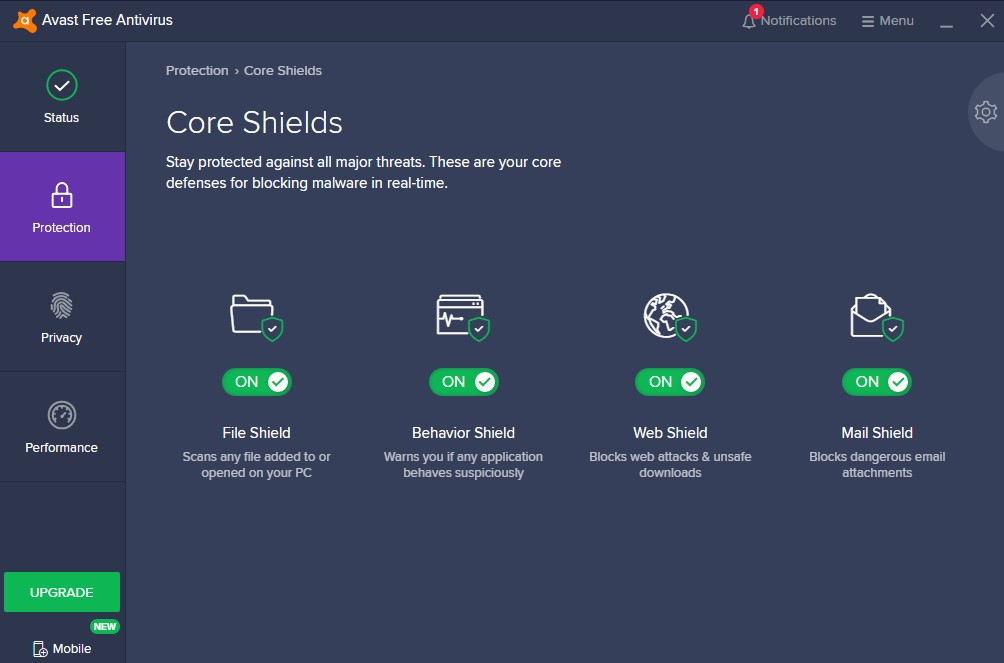 avast free antivirus review core shields protection