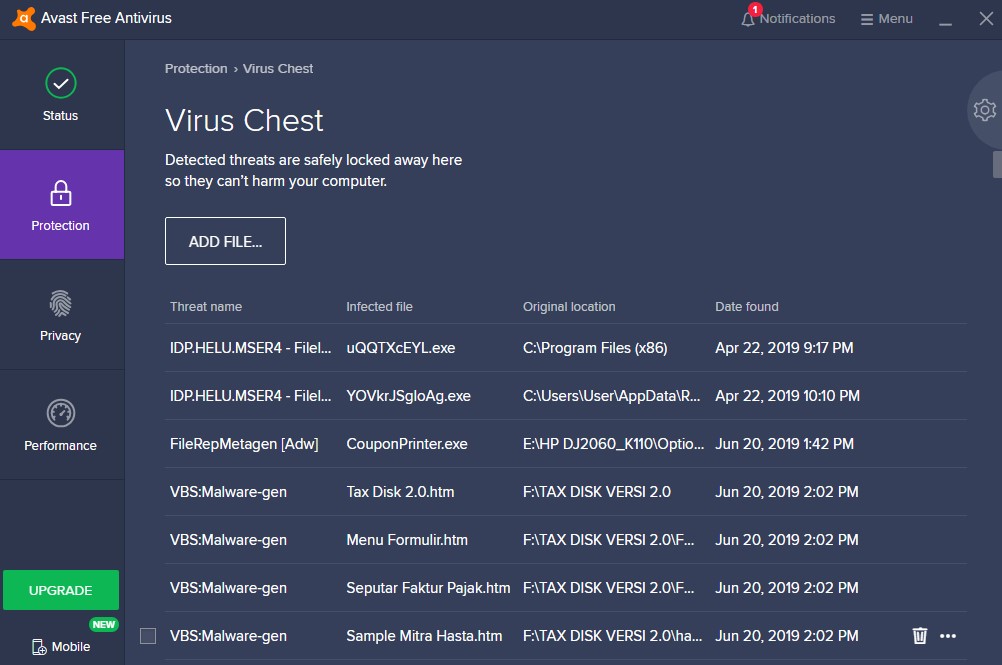 avast free antivirus review virus chest protection