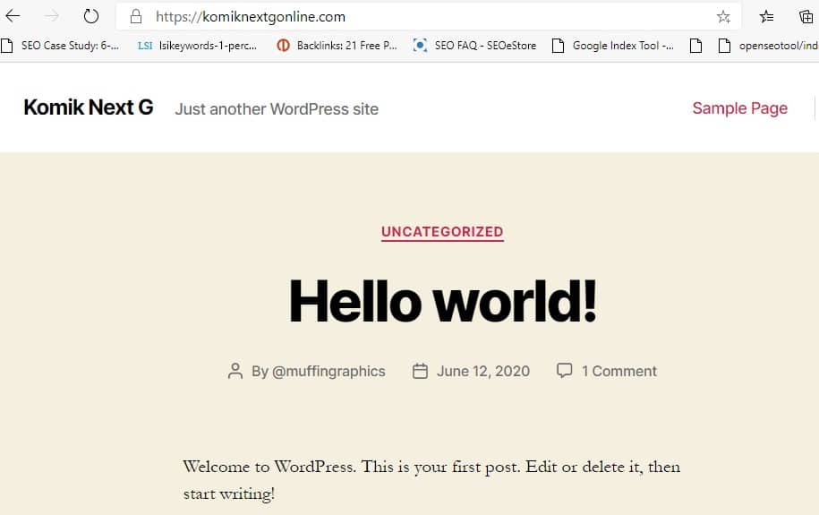 new wordpress installation