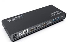 WAVLINK USB C Dual 4K HDMI&DP Universal Docking Station, with 60W Power Delivery, Dual 4K@60Hz & Single 5K@60Hz, Displaylink Dock with 2xDisplay Port 1.2, 2xHDMI 2.0, 6xUSB 3.0 Port, Gigabit Ethernet