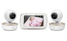 Motorola Video Baby Monitor – 2 Wide Angle HD Cameras with Infrared Night Vision and Remote Pan, Tilt, Zoom – 5-Inch LCD Color Display with Split Screen View, Room Temperature and Sound Alert MBP50-G2