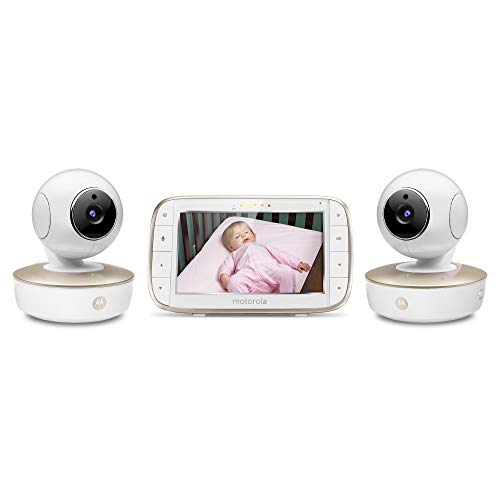 Motorola Video Baby Monitor - 2 Wide Angle HD Cameras with Infrared Night Vision and Remote Pan, Tilt, Zoom - 5-Inch LCD Color Display with Split Screen View, Room Temperature and Sound Alert MBP50-G2