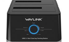 Wavlink USB C 3.1 to SATA Dual Bay External Hard Drive Docking Station with Offline Clone for 2.5/3.5in SSD HDD SATA (SATA I/II/III) 6Gbps, Support 2X 8TB and UASP-Black