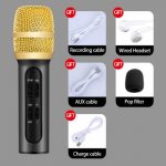 LEEHUR Professional Karaoke Handheld Portable Microphone Sing Recording Live Wired Microfone for computer iphone huawei xiaomi