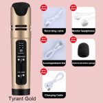 Handheld Mini Condenser Microphone Sing Recording Karaoke Mic for Mobile Phone Computer Online Star Live Streaming Youtube Video Support 6 Voice
