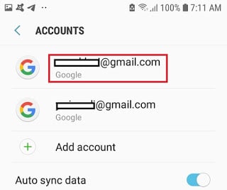 how to remove google account on android