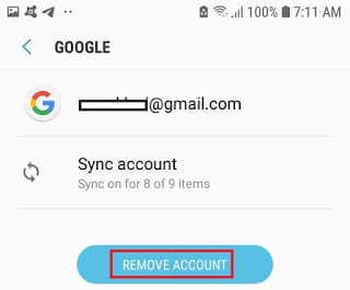 google account removal