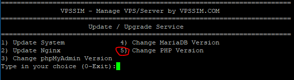 Change PHP version via VPSSIM 2