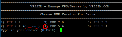 Change PHP version via VPSSIM 6