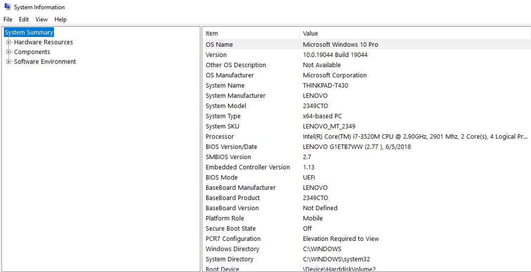 how to check laptop specs system information 