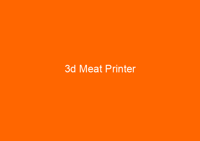 3d Meat Printer