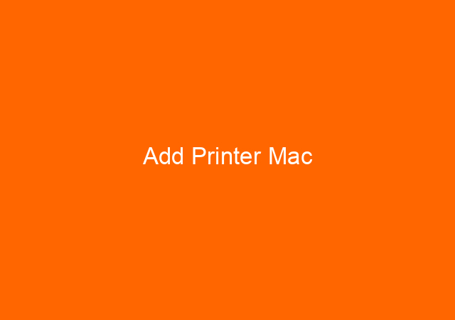 Add Printer Mac