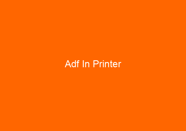 Adf In Printer