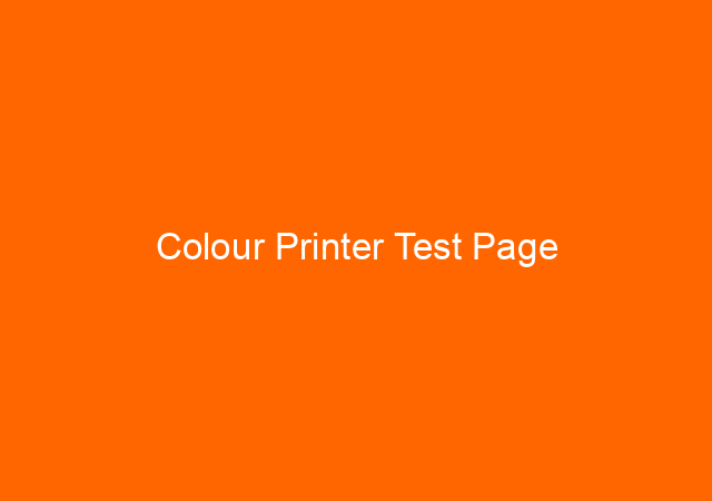 Colour Printer Test Page 1