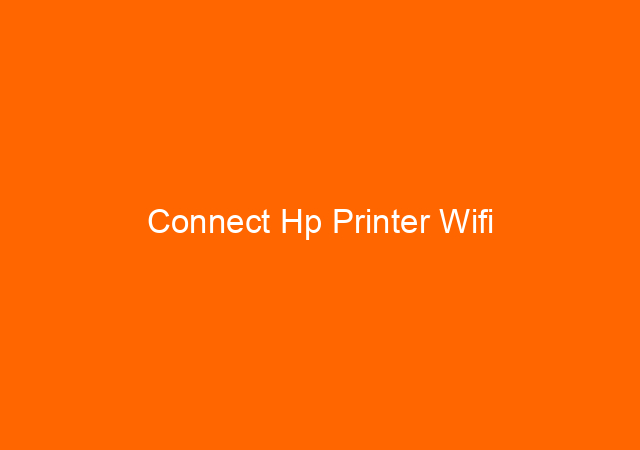 Connect Hp Printer Wifi 1