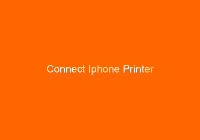 Connect Iphone Printer