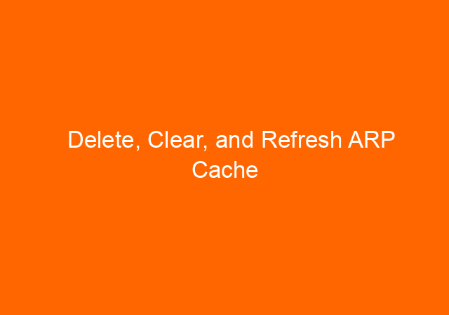 Delete, Clear, and Refresh ARP Cache