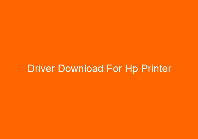 Driver Download For Hp Printer 1