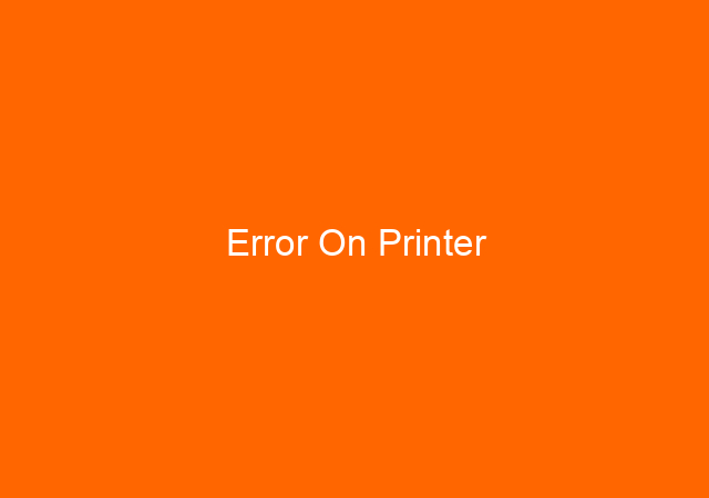 Error On Printer