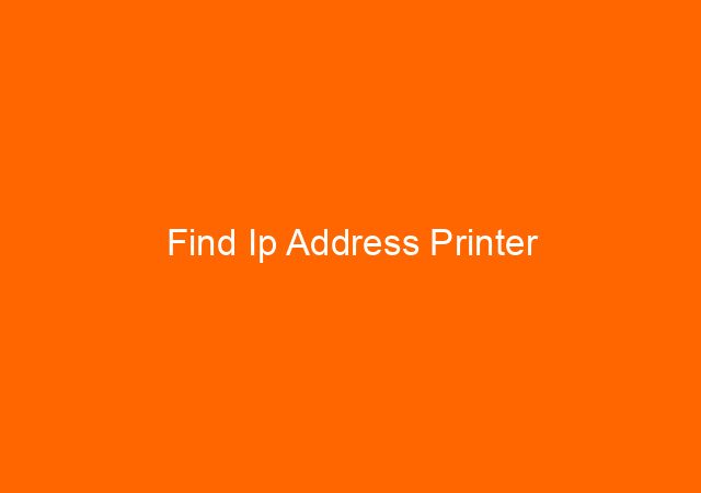 Find Ip Address Printer