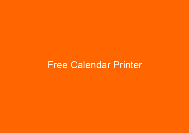 Free Calendar Printer
