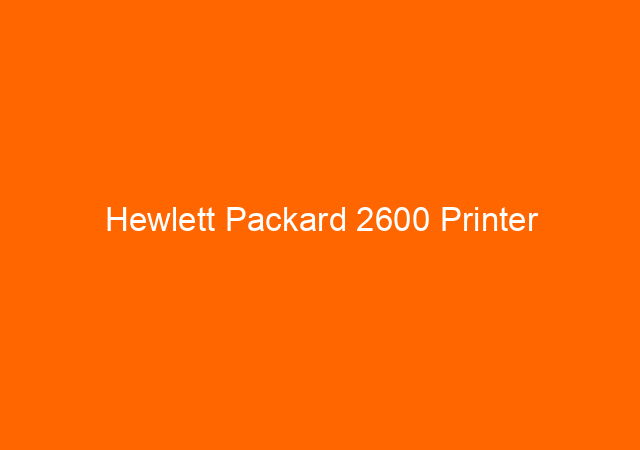 Hewlett Packard 2600 Printer
