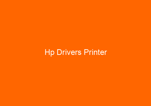 Hp Drivers Printer