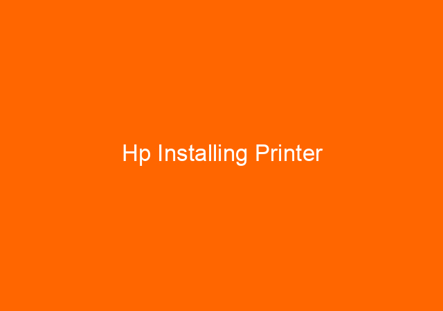 Hp Installing Printer 1