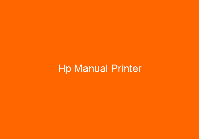 Hp Manual Printer