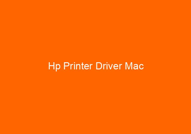 Hp Printer Driver Mac