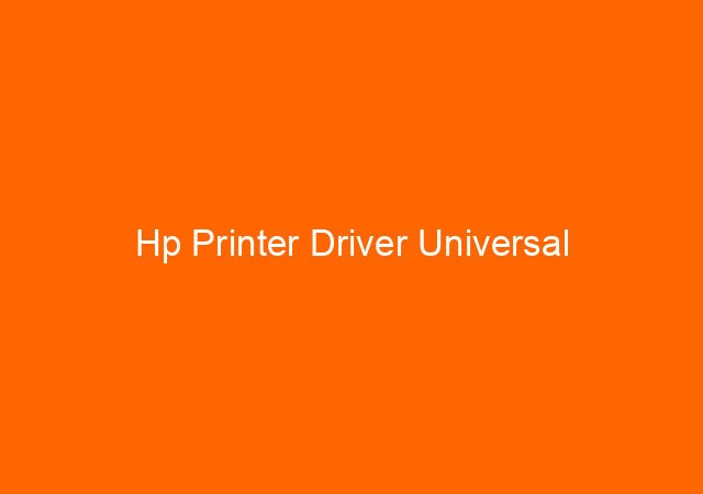 Hp Printer Driver Universal