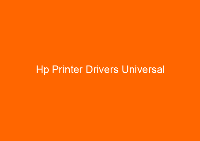 Hp Printer Drivers Universal