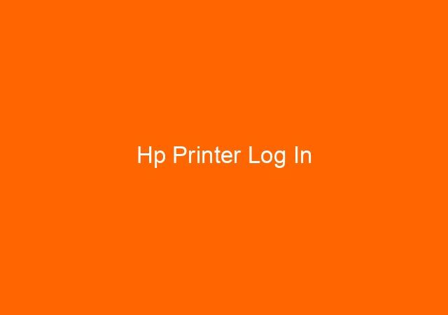 Hp Printer Log In