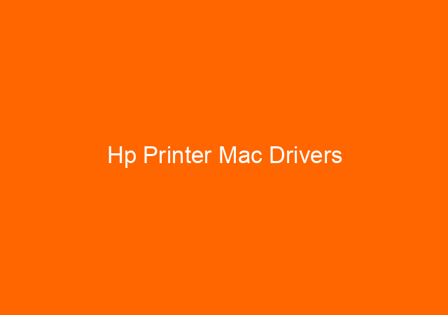 Hp Printer Mac Drivers