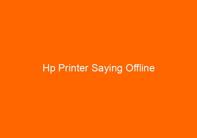 Hp Printer Saying Offline 1