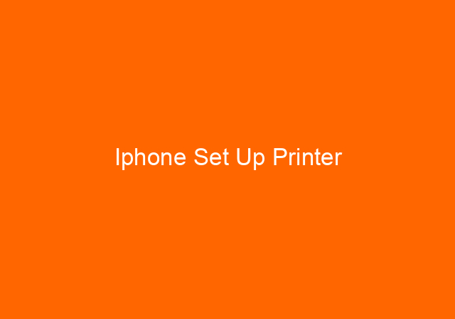Iphone Set Up Printer