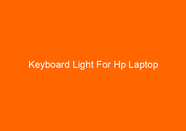 Keyboard Light For Hp Laptop