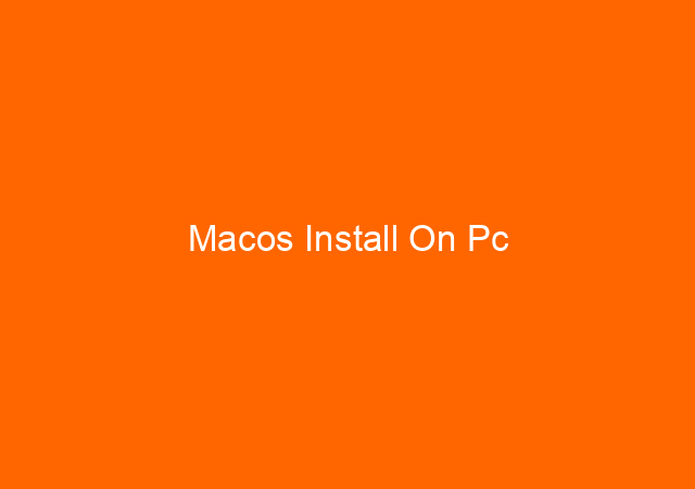 Macos Install On Pc