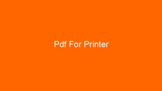 Pdf For Printer