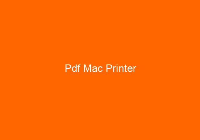 Pdf Mac Printer