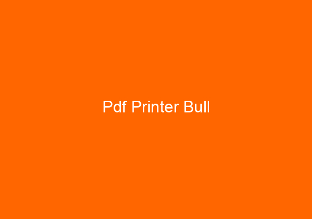Pdf Printer Bull