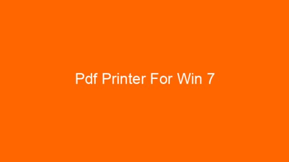 Pdf Printer For Win 7