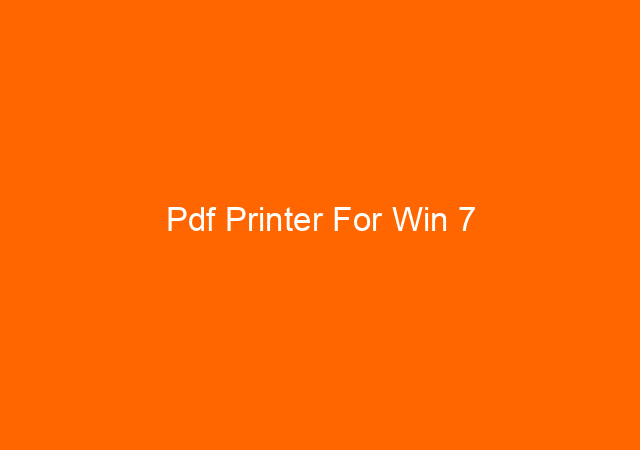 Pdf Printer For Win 7 1
