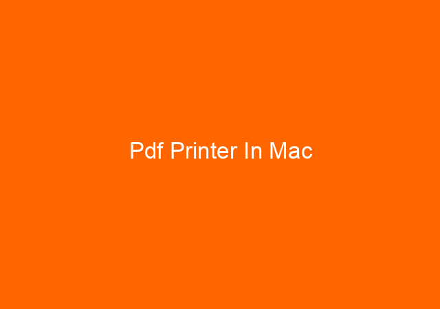 Pdf Printer In Mac