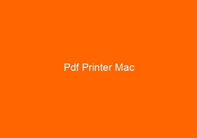 Pdf Printer Mac