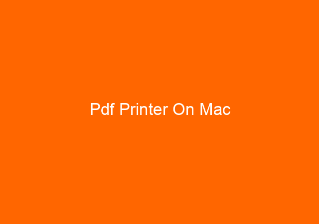 Pdf Printer On Mac