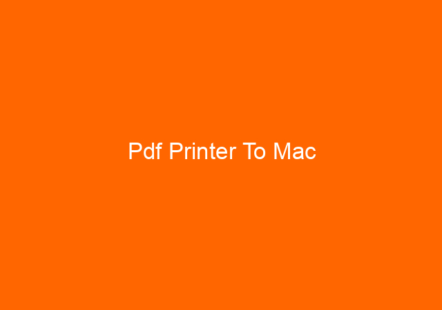 Pdf Printer To Mac