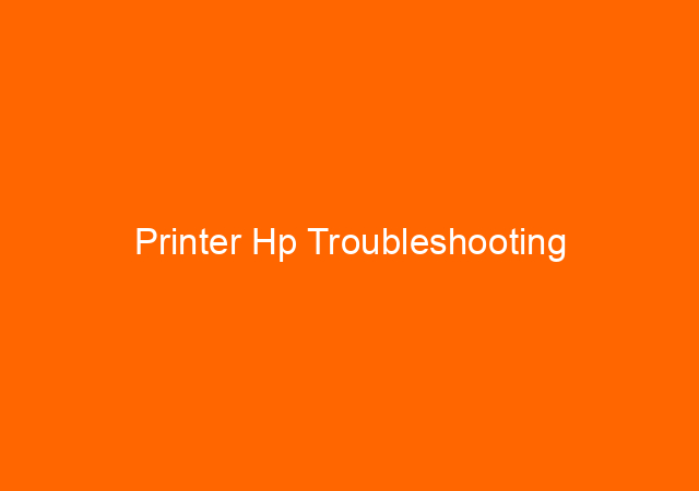 Printer Hp Troubleshooting